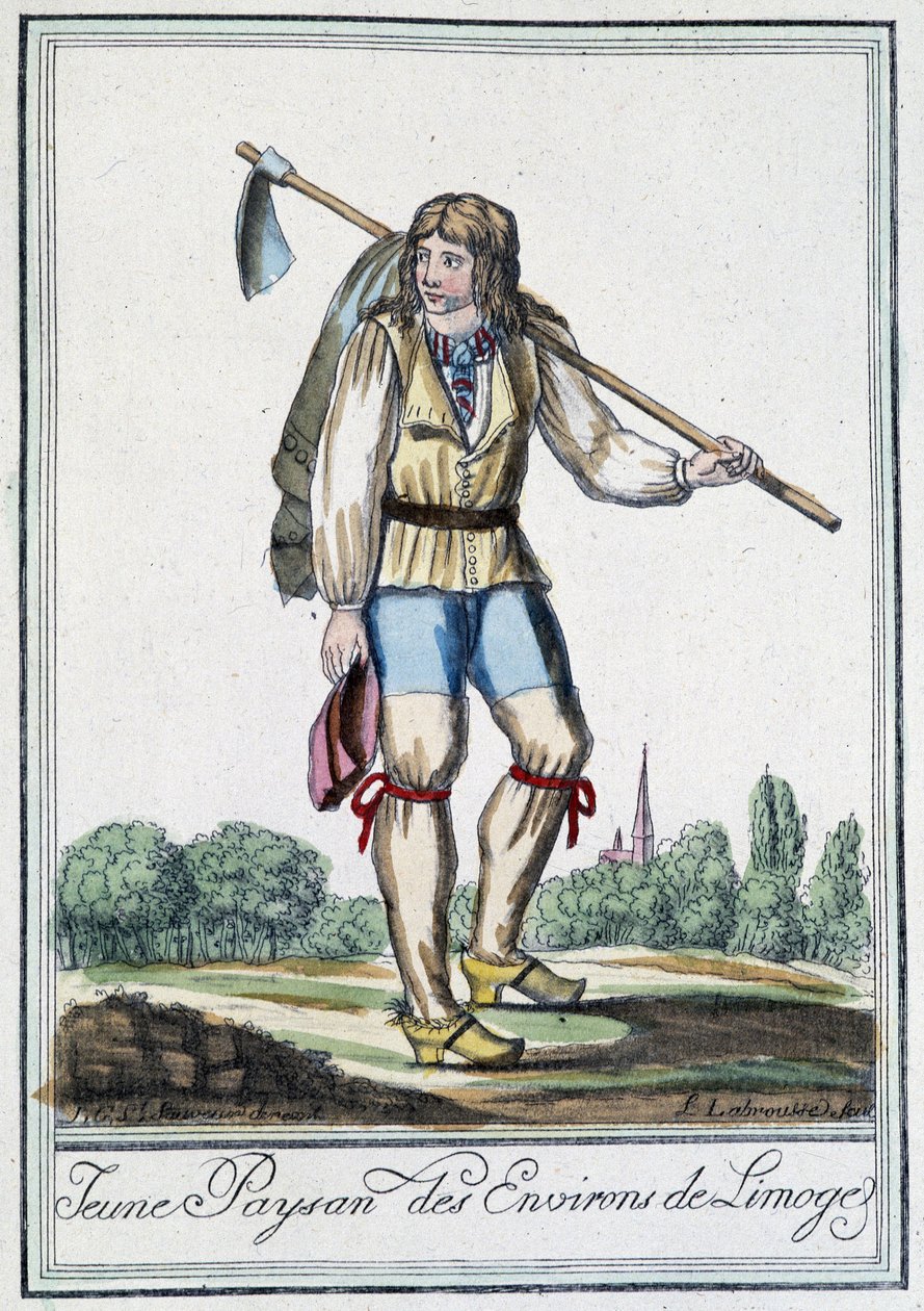 Giovane contadino dei dintorni di Limoges - in "Encyclopédie des voyages" di J. Grasset St Sauveur, Deron, Parigi da L.F. Labrousse