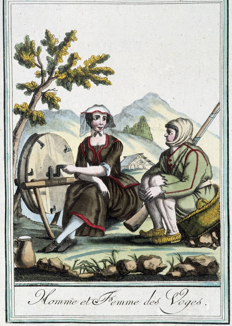 Uomo e donna dei Vosgi - in "Enciclopedia dei viaggi" di J. Grasset St Sauveur, Deron, Parigi da L.F. Labrousse