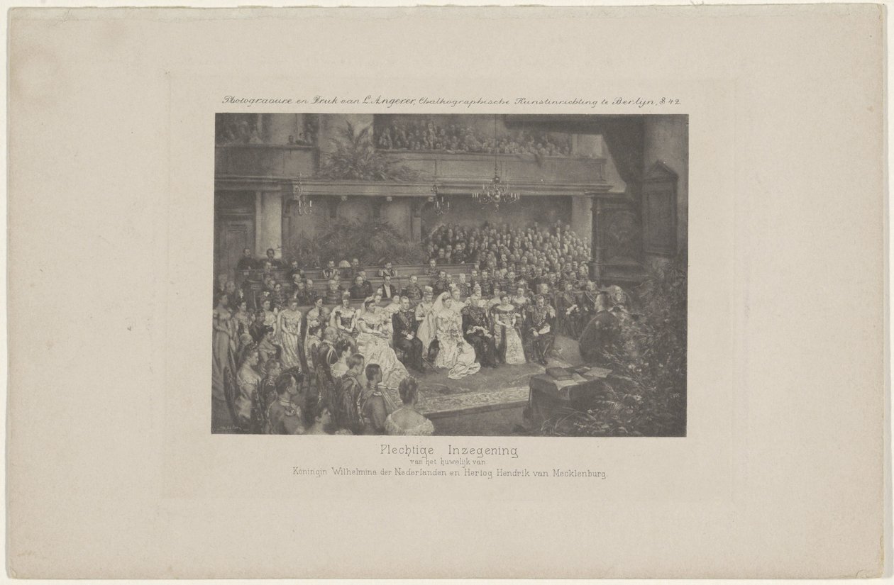 Benedizione del matrimonio della regina Guglielmina e del principe Enrico, 1901 da L. Angerer