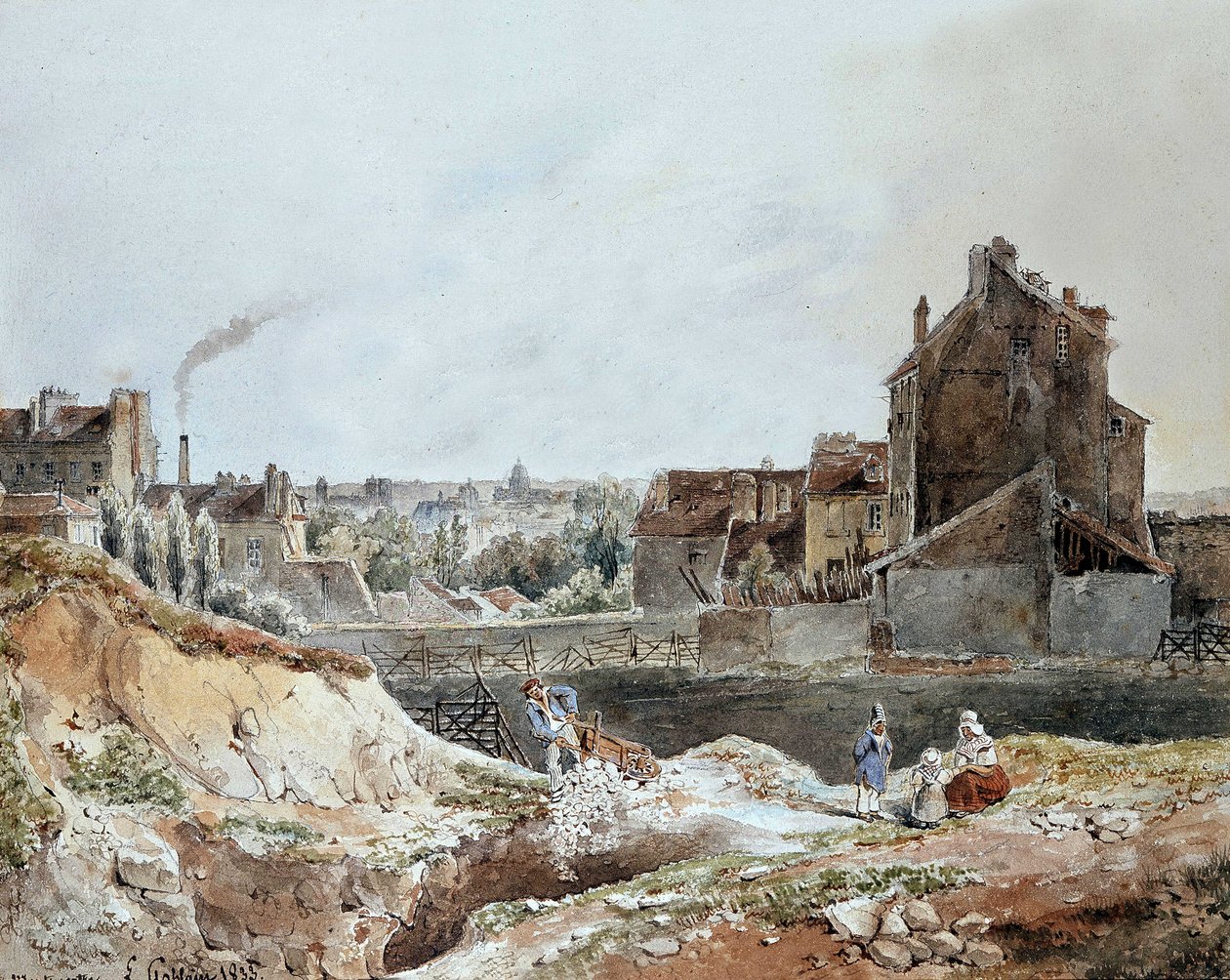 Montmartre nel 1833 (cave) da L. Goblain