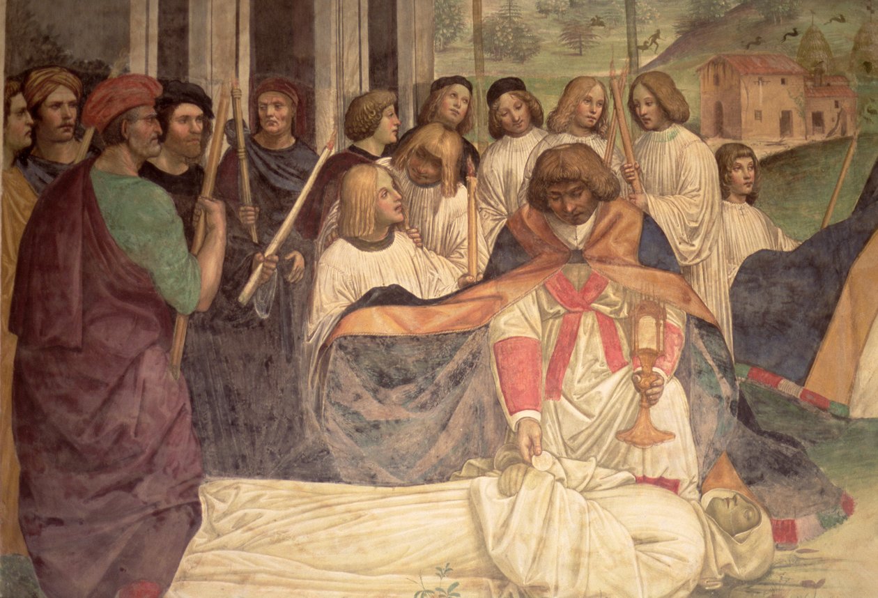 La morte di San Benedetto, dalla vita di San Benedetto da L. Signorelli
