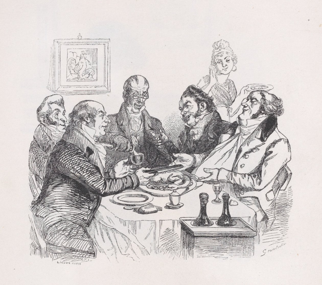 Lode del pollo da Le opere complete di Béranger, 1836 da Lacoste