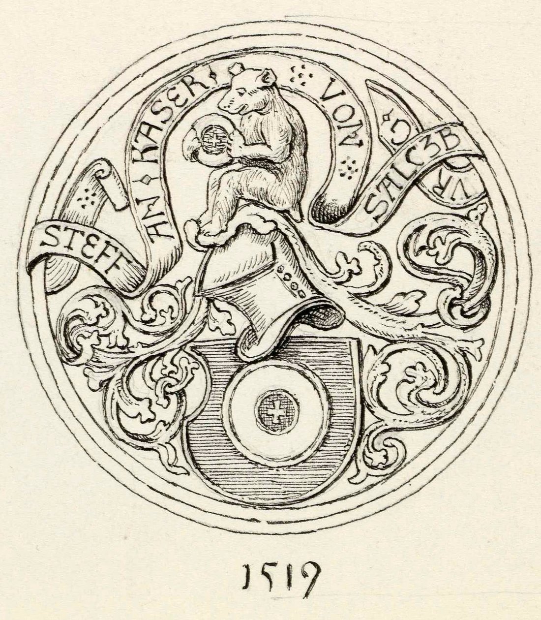 Stemma del calice per ostie con data 1519 dalla chiesa di Kranjska Gora da Ladislav Benesch