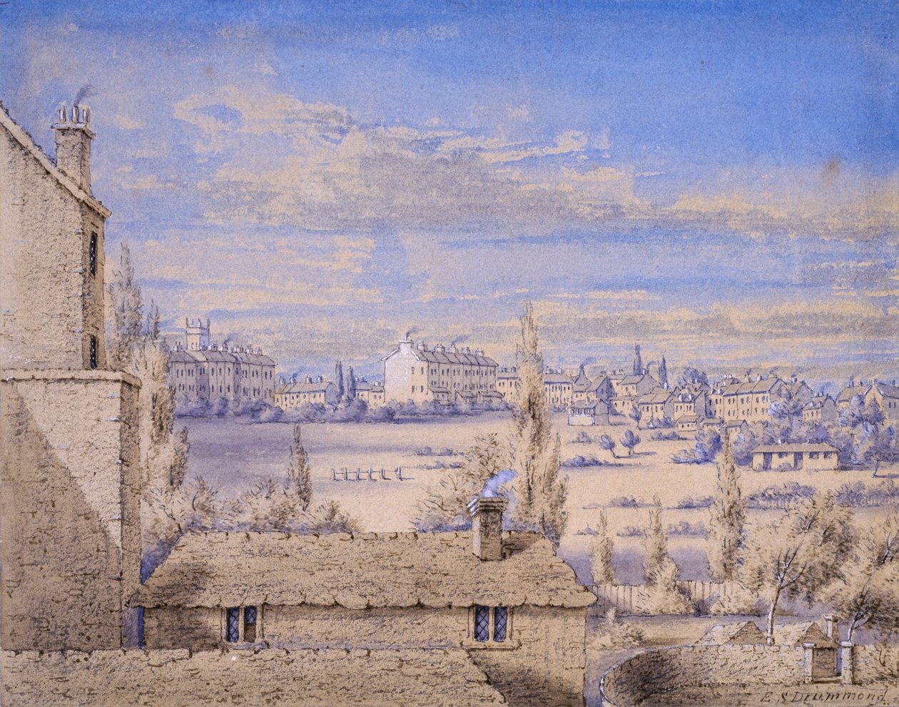 Vista di Belgrave Square vista dal n.6 Grosvenor Place, Londra, c.1820 da Lady Emily Drummond