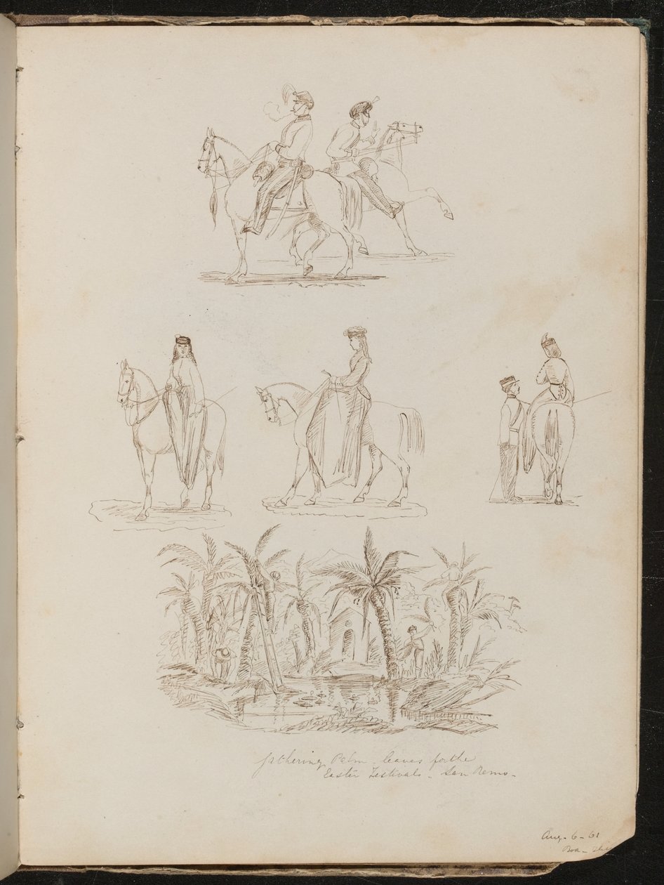 Quattro studi di soldati a cavallo da Lady Butler