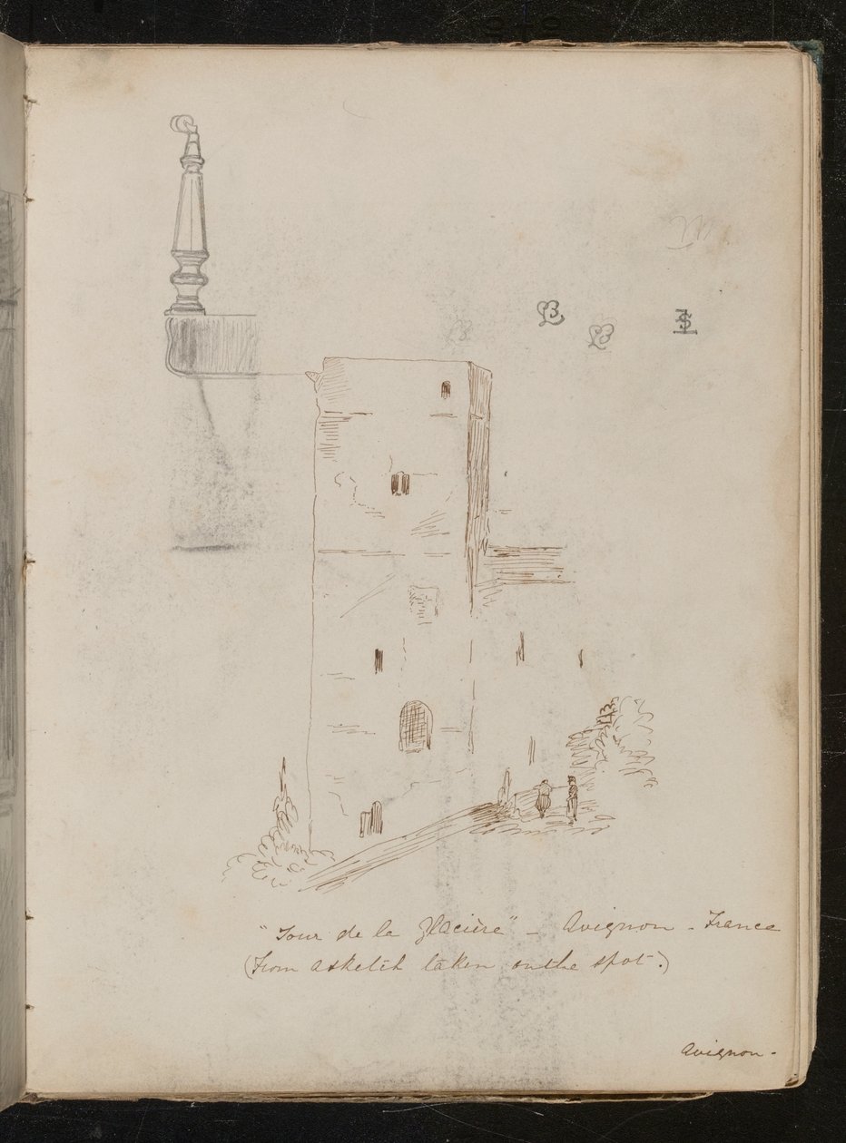 Studio di una gamba di tavolo, studio architettonico, Tour de la glacine - Avignone - Francia da Lady Butler