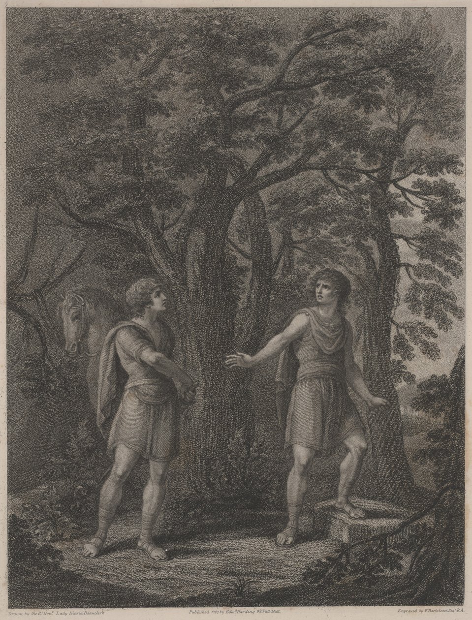 Illustrazione da "Palamon e Arcite" da Lady Diana (after) Beauclerk