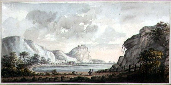 Paesaggio con due figure che guardano una baia, c.1825 da Lady Egerton