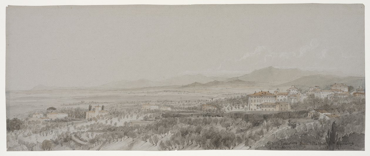 Veduta della Villa Pescatore dalla Villa Muti, Piombino da Lady Elizabeth Susan Percy