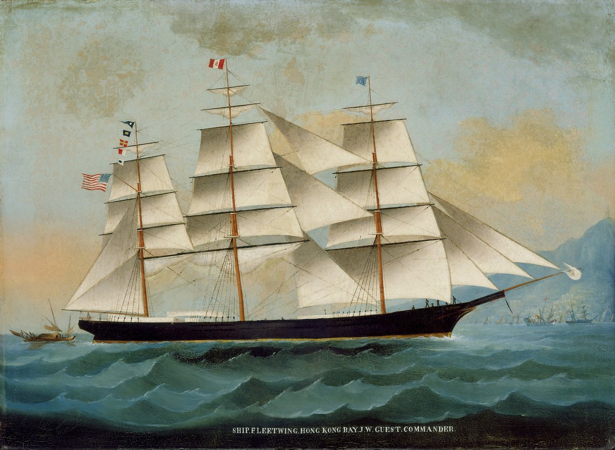 La nave Fleetwing, Baia di Hong Kong, J. W. Guest, comandante da Lai Sung
