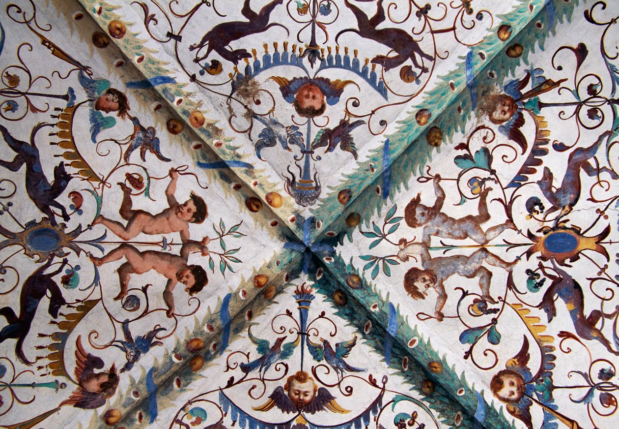 Affreschi con angeli e motivi floreali, di Antonio Longo, Chiesa dell