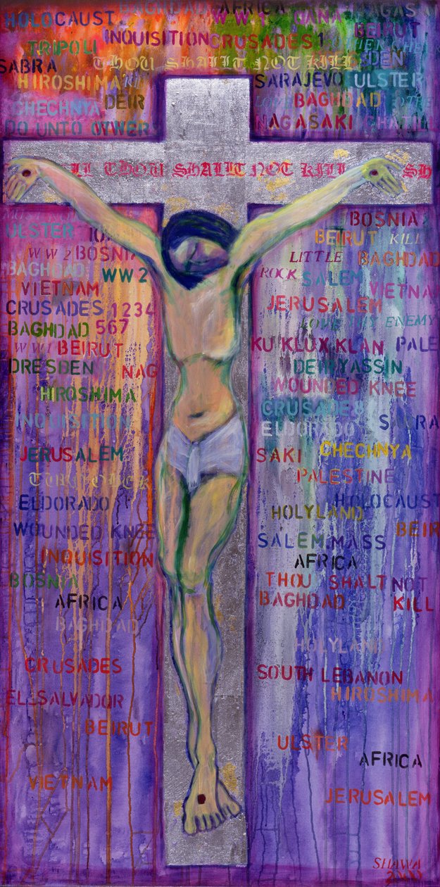 Non uccidere, 2000 (acrilico e foglia d