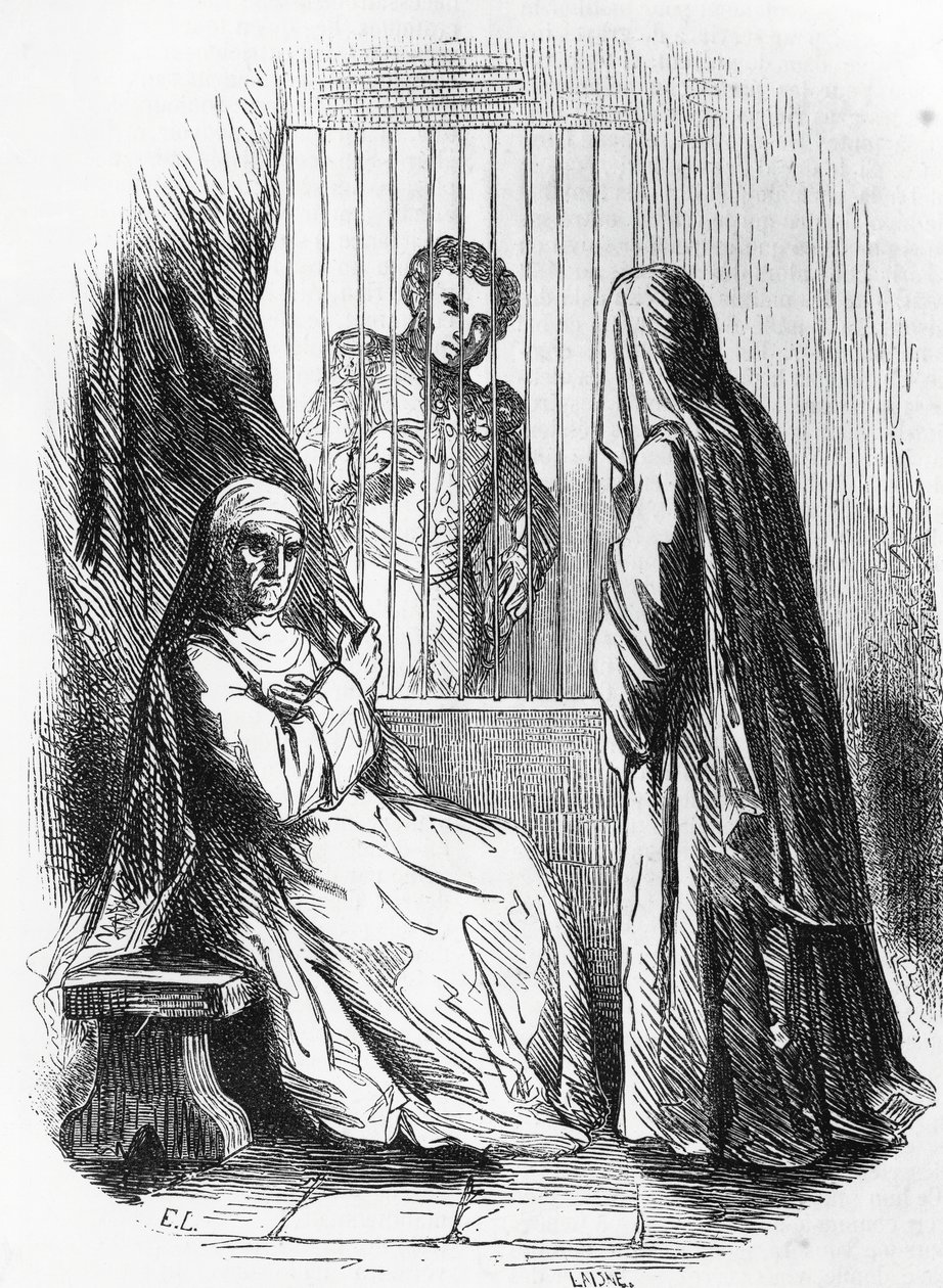 Illustrazione per La duchessa di Langeais, romanzo di Honoré de Balzac (1799-1850) dalla collezione in più volumi intitolata Commedia umana, incisione di Laisne da Laisne Laisne