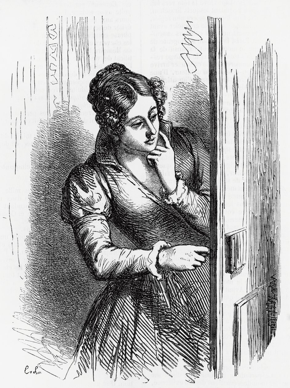 Illustrazione per Ascesa e caduta di Cesar Birotteau, romanzo di Honore de Balzac dalla collezione in più volumi intitolata Commedia Umana, incisione di Laisne da Laisne Laisne