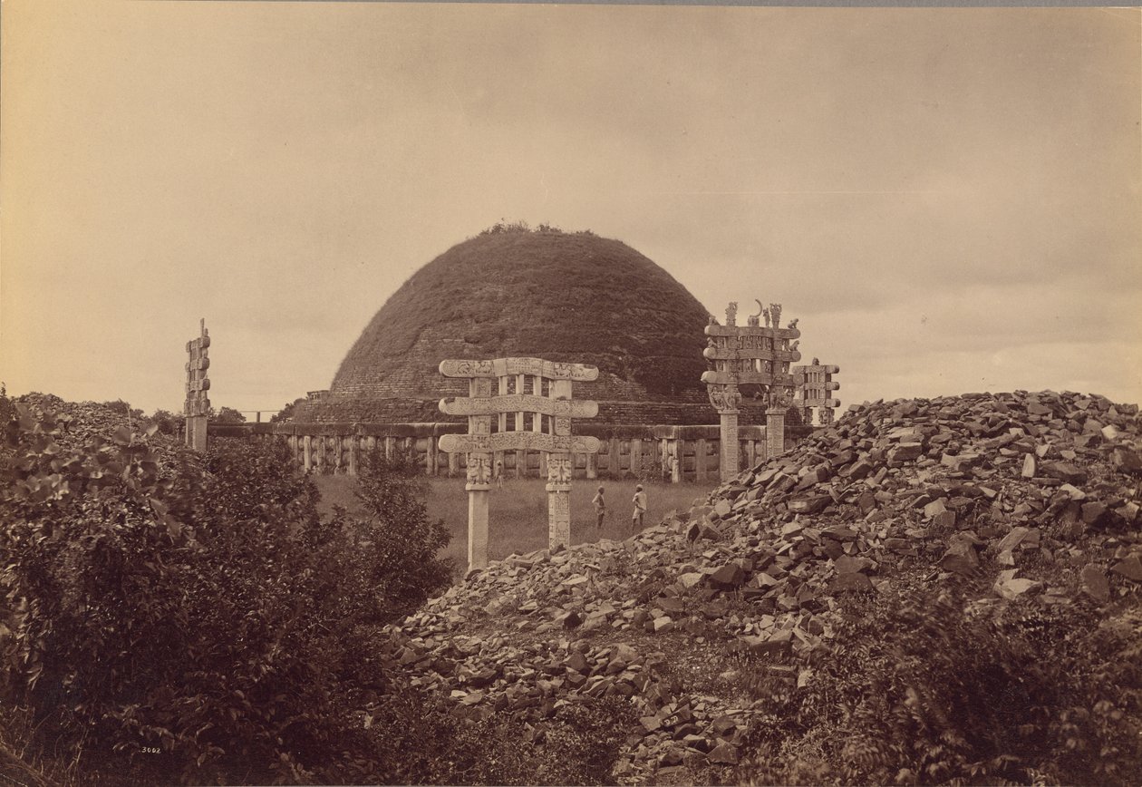 Vista generale di Sanchi Tope, distretto di Bhopal da Lala Deen Dayal