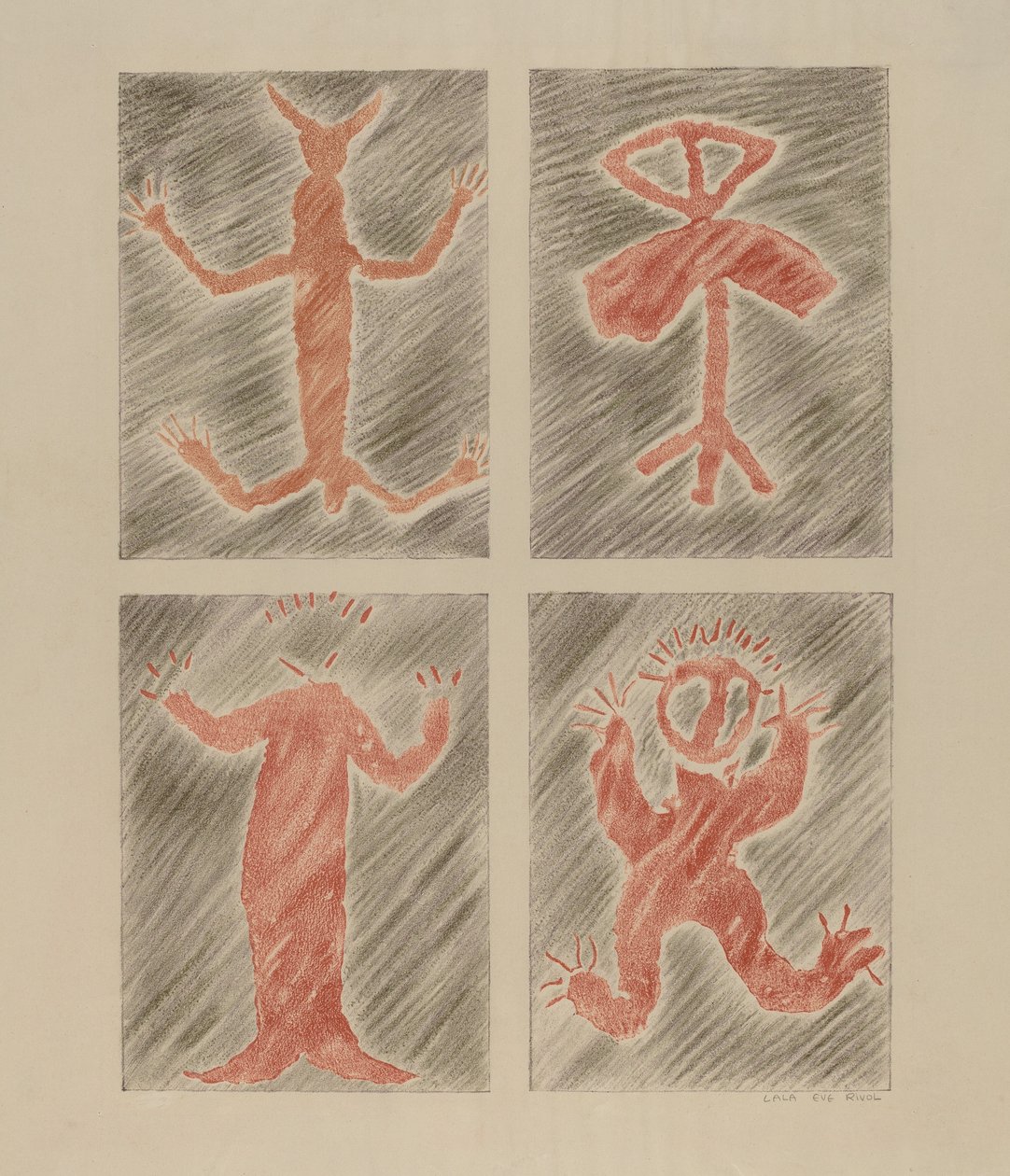 Disegno di petroglifo da Lala Eve Rivol