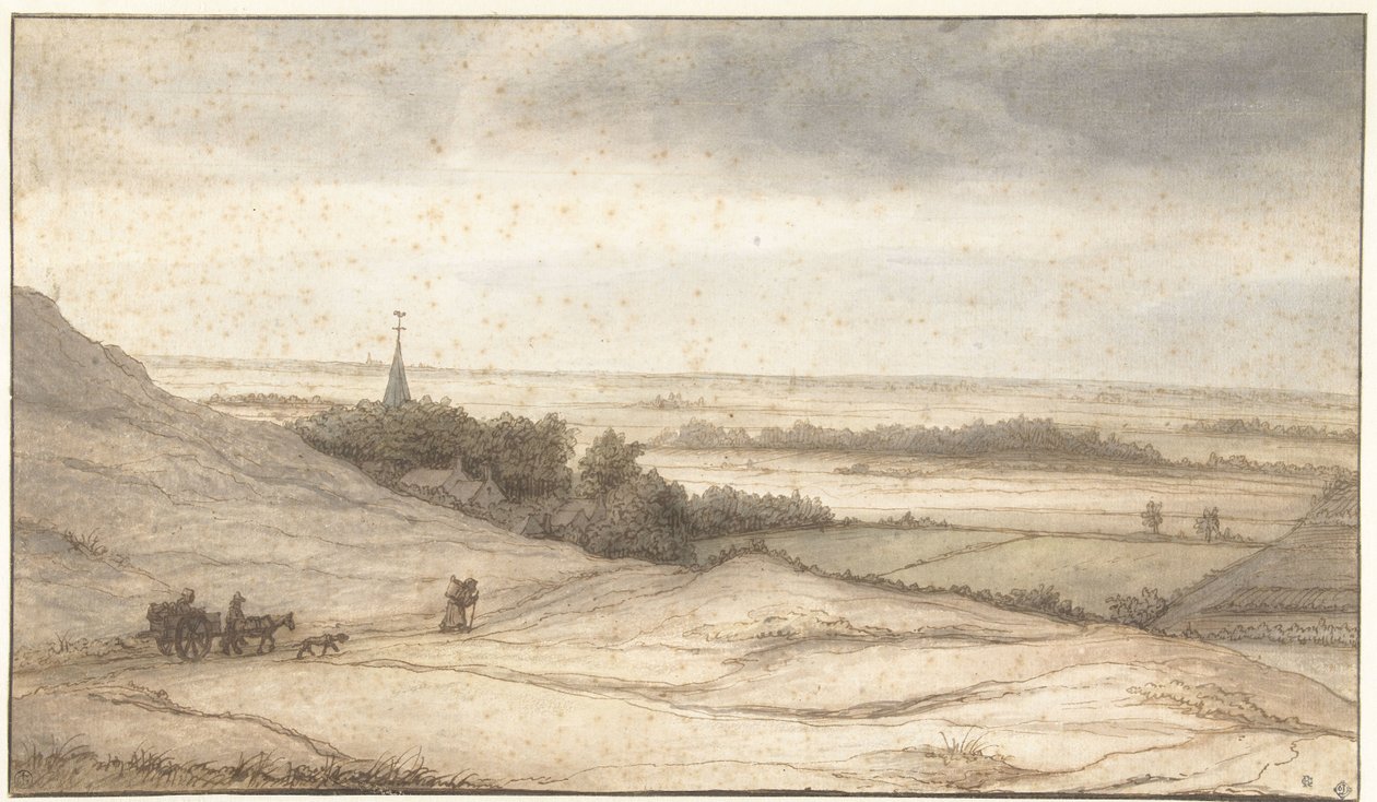 Vista dalle dune sul villaggio di Schoorl da Lambert Doomer