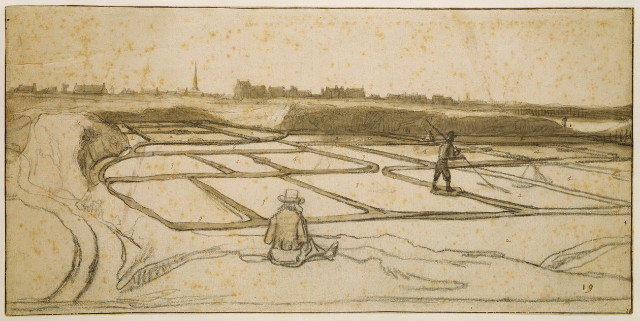 Estrazione del sale a Le Croisic, 1645 da Lambert Doomer
