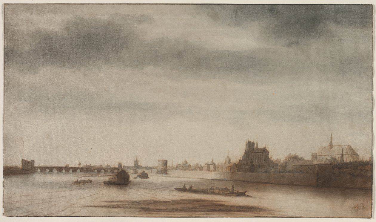 Vista di Orléans dalla Loira, c. 1670 da Lambert Doomer