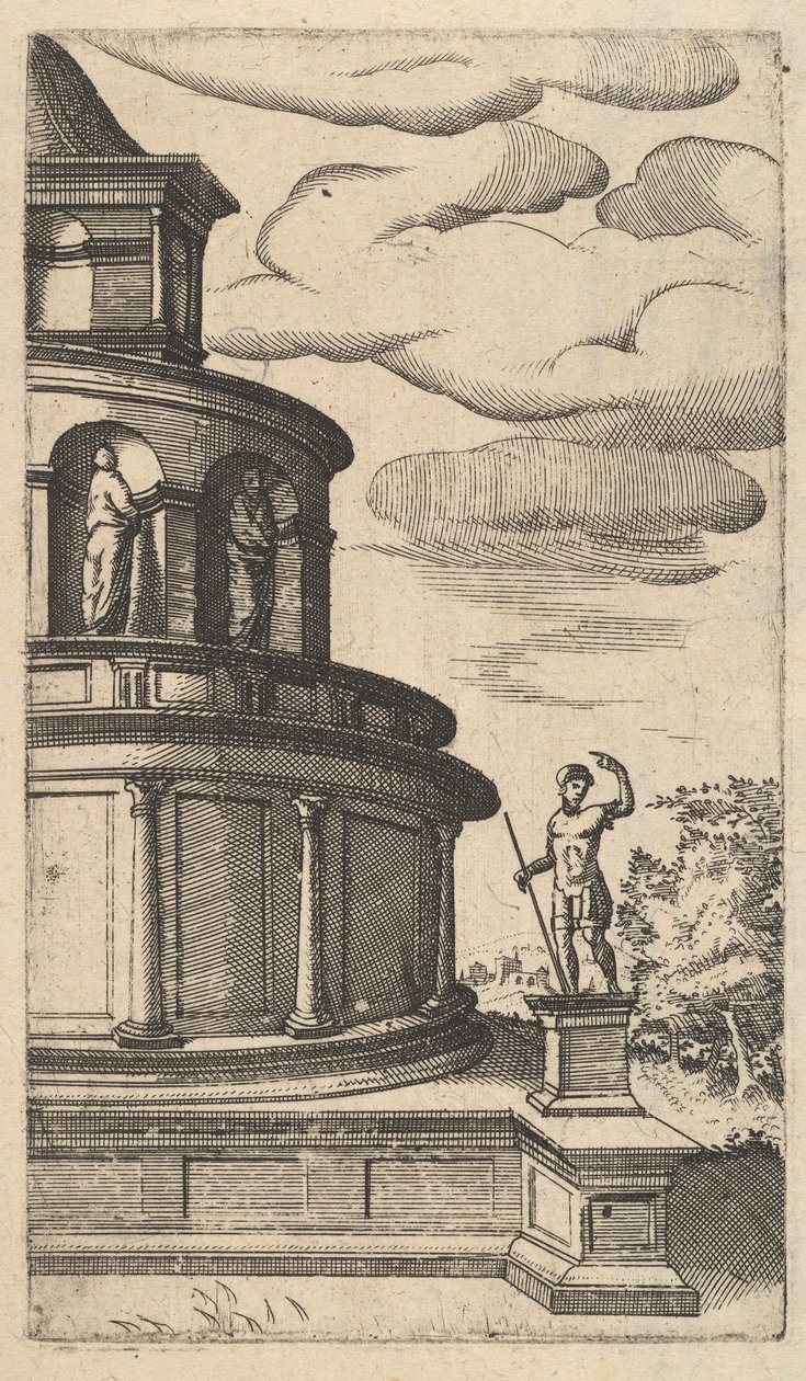 Vista parziale di un edificio [Sepulchrum Adriani] dalla serie 