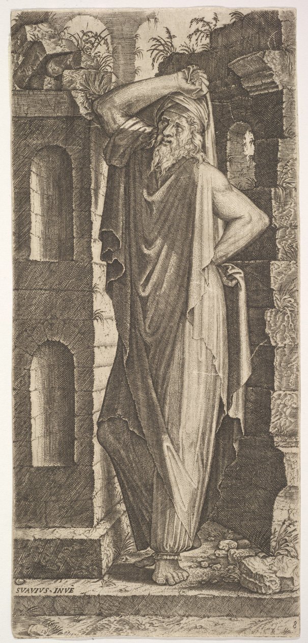 San Filippo, in piedi con la mano sinistra sul fianco e la mano destra appoggiata su... da Lambert Suavius