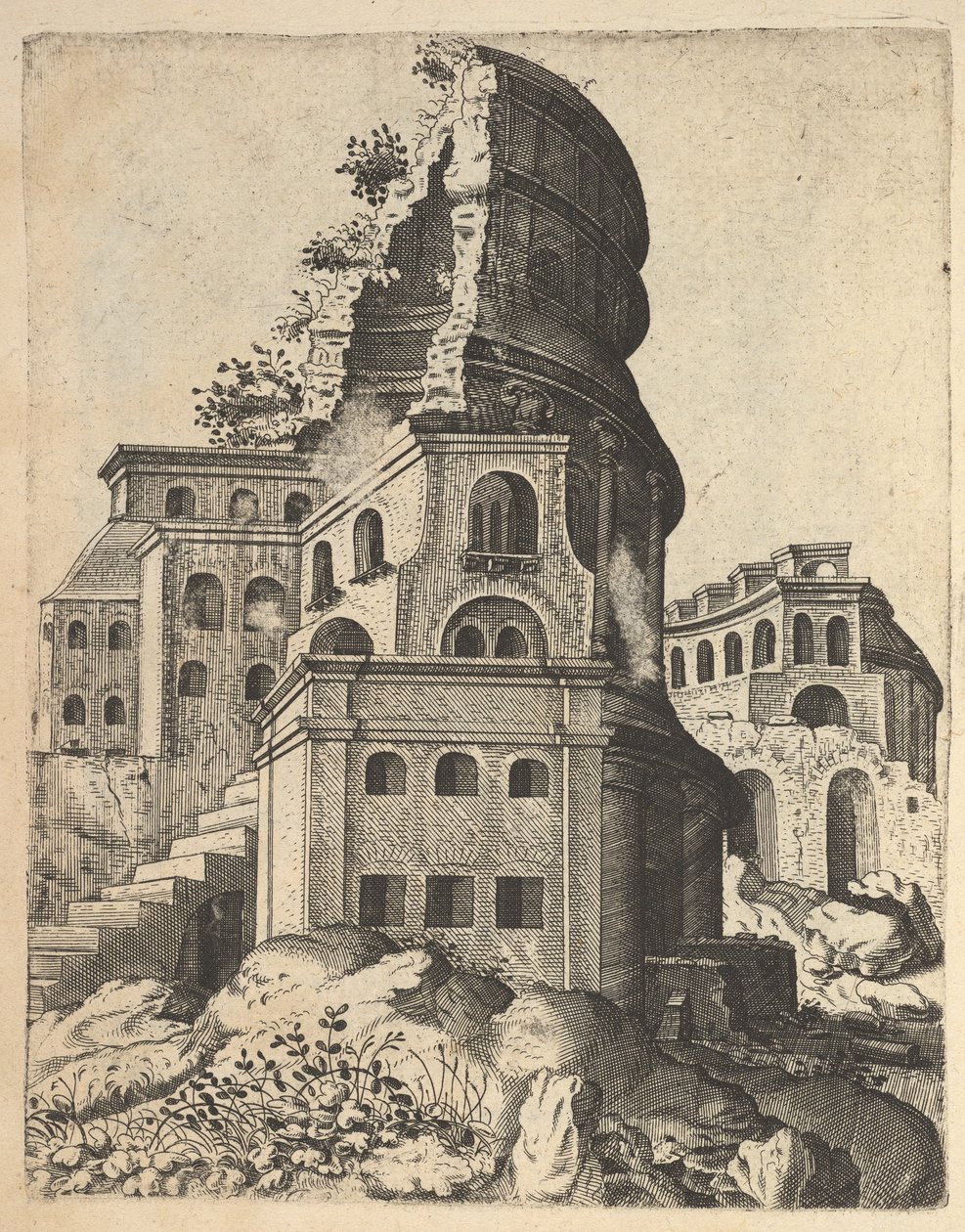 Paesaggio verticale con le rovine del Tempio di Venere e Roma, dalla serie 