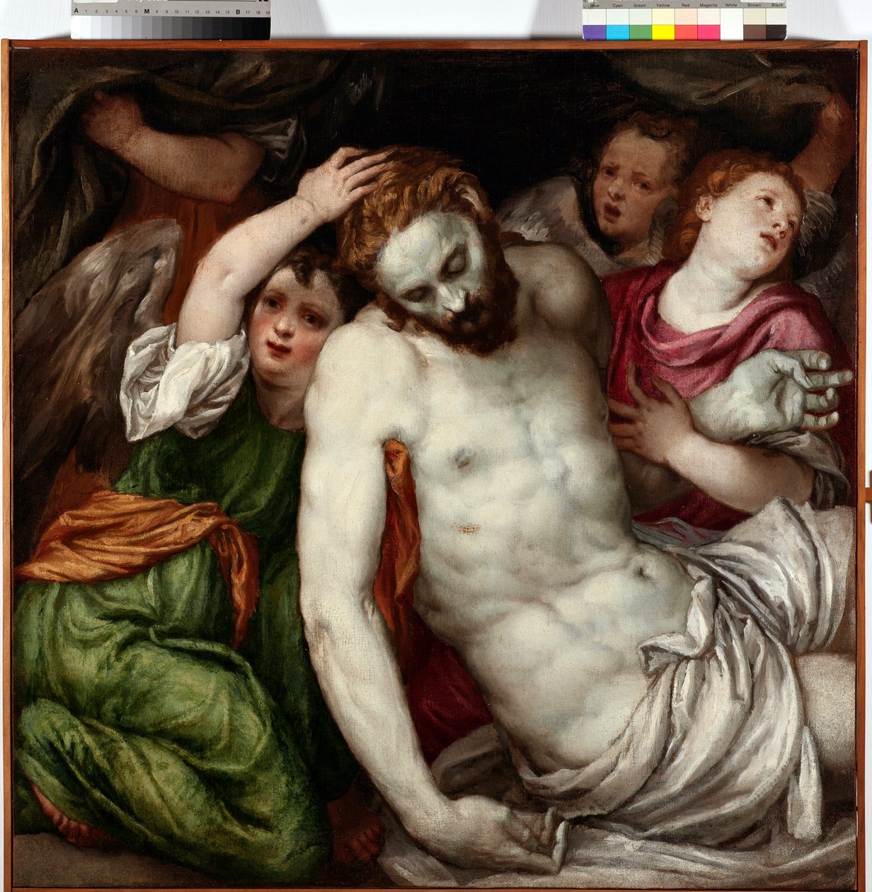 Pietà con angeli. Dipinto di Lambert Sustris (1515-1584) XVI secolo da Lambert Sustris