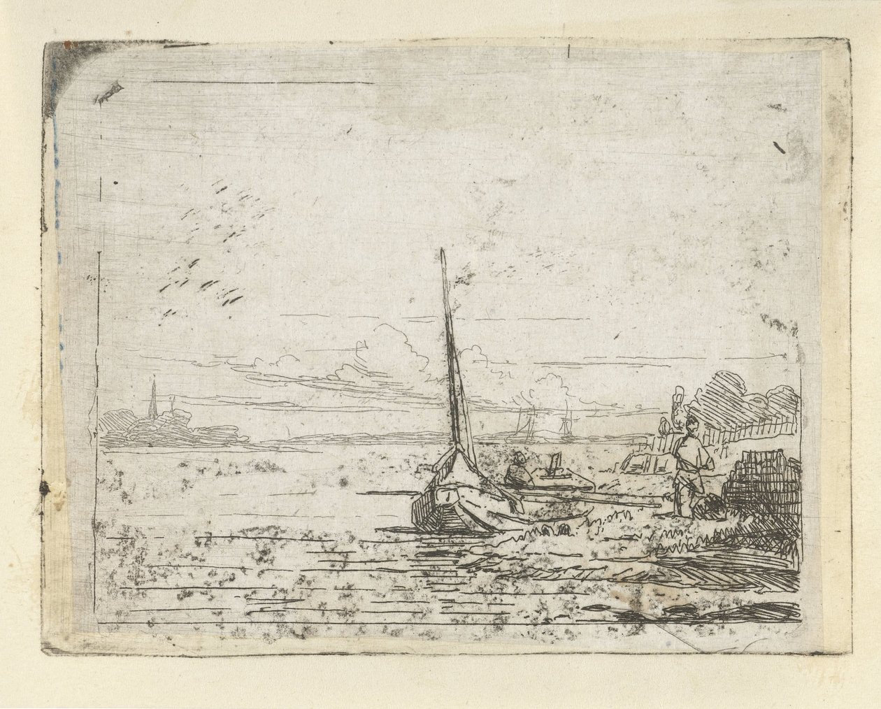 Nave su una riva da Lambertus  Hardenberg