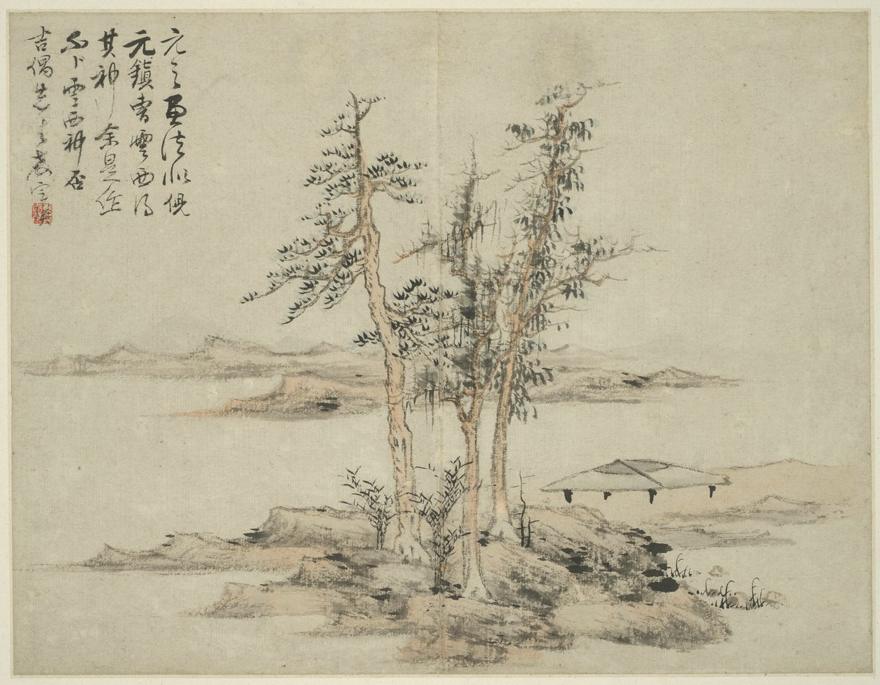 Paesaggio nello stile dei maestri antichi: dopo Ni Zan (1301-1374), Cao Zhibo (1272-1355) da Lan Ying