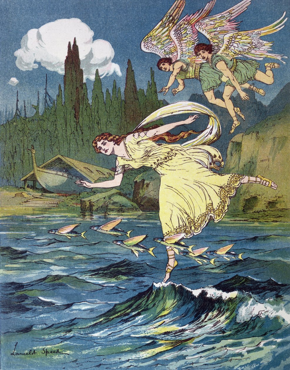 Atalanta e i Figli del Vento del Nord, c.1900 da Lancelot Speed