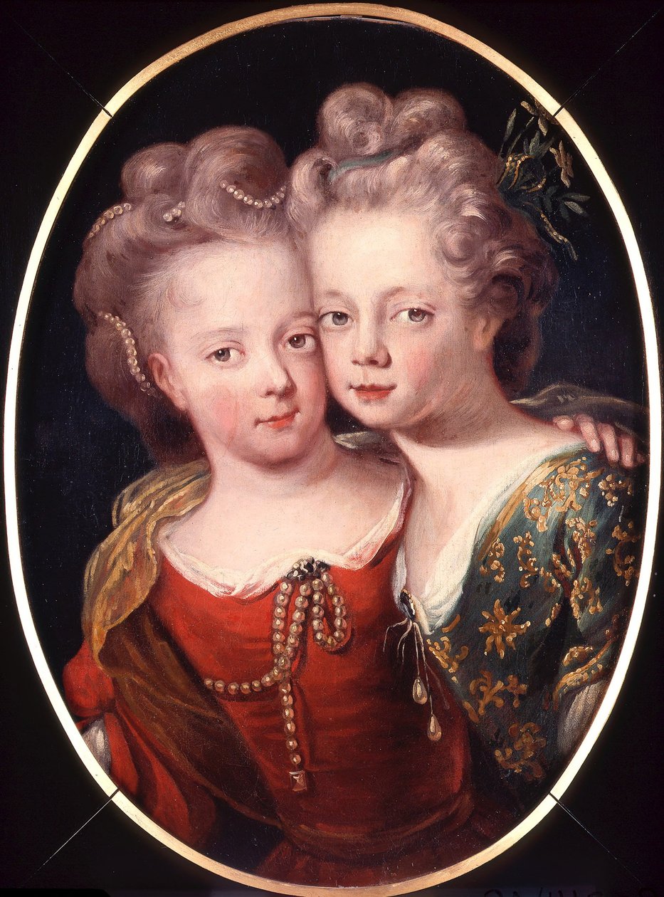 Doppio ritratto di Isabella Charlotte e Sophia Hedwig da bambine da Lancelot Volders