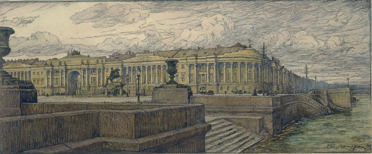 Piazza del Senato a San Pietroburgo, 1904 da Lanceray