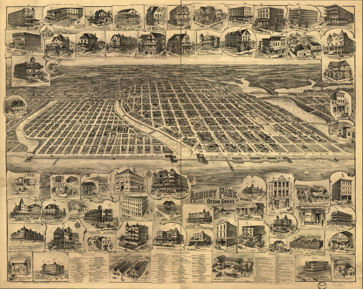 Asbury Park, Ocean Grove e dintorni, New Jersey 1897 da Landis And Hughes