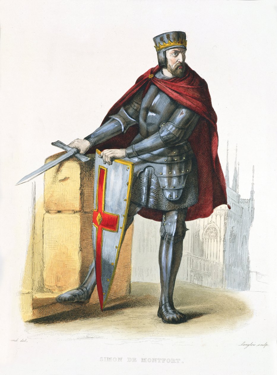 Simone di Montfort, illustrazione da Le Plutarque Francais di E. Mennechet da Langlois E.