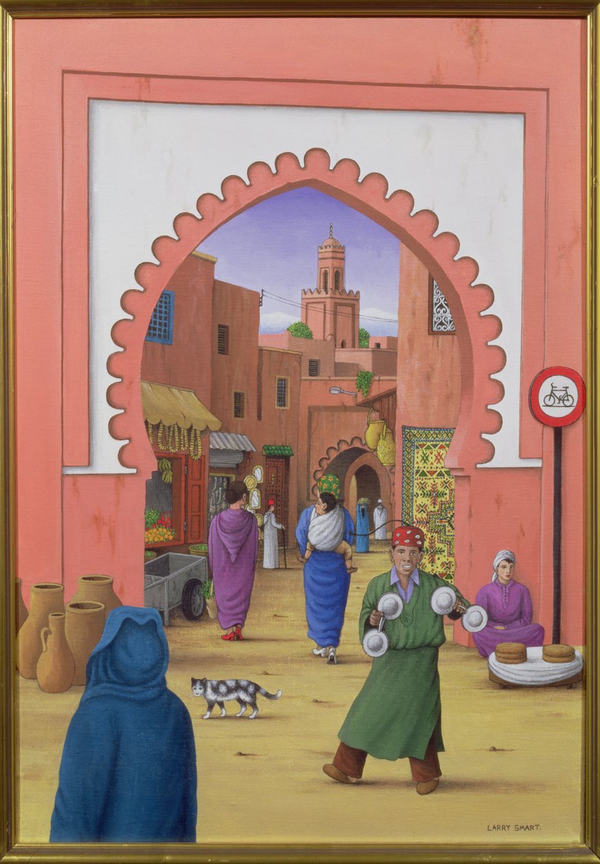 Scena di strada a Marrakech, 1992 da Larry Smart