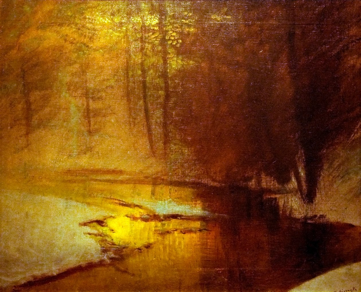 Luci dorate nella foresta invernale da Laszlo Mednyanszky