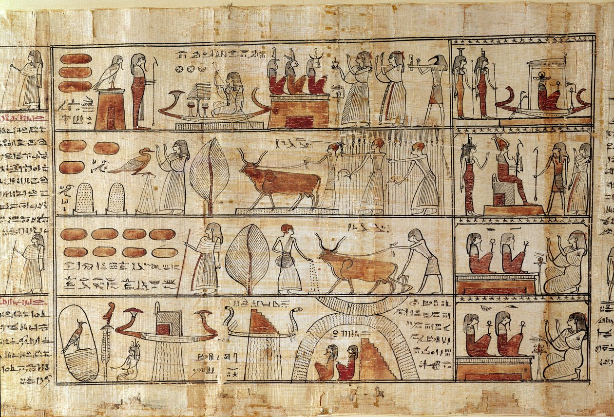 Scene agricole, (dettaglio) dal Libro dei Morti di Tsekhons da Late Period Egyptian