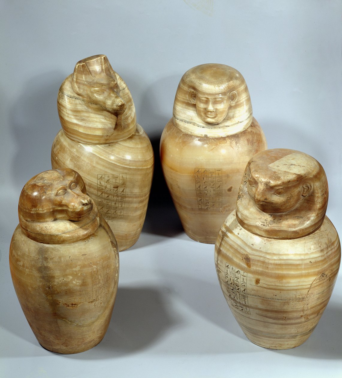 Vasi canopi di Hor-ir-aa, Saite da Late Period Egyptian
