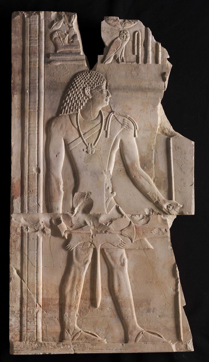 Mentuemhat come sacerdote con bastone e scettro, c.667-647 a.C. da Late Period Egyptian