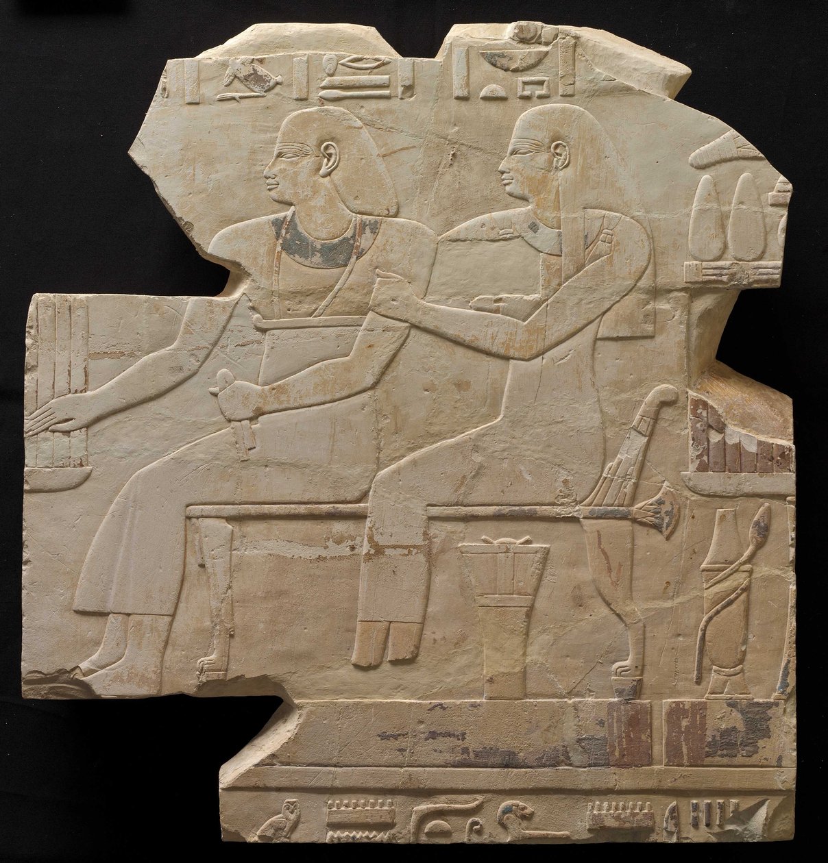 Coppia seduta: antenati di Mentuemhat da Late Period Egyptian