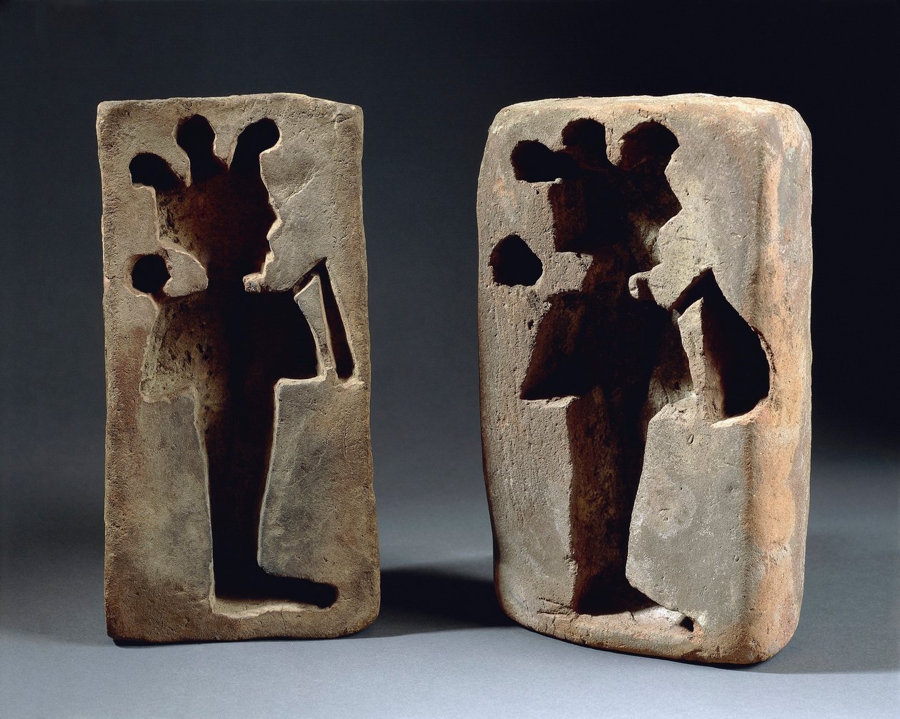 Due stampi della figura di Osiride, da Abido da Late Period Egyptian