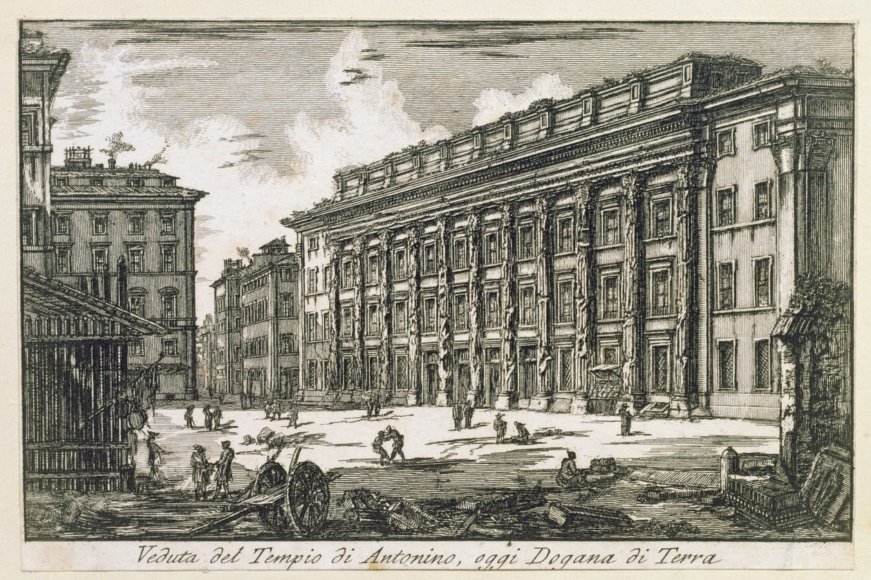 Tempio di Antonino a Roma, c.1780 da Laura Piranesi
