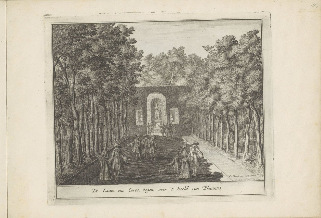 Viale e statua di Cerere nei giardini del Palazzo Het Loo da Laurens Scherm