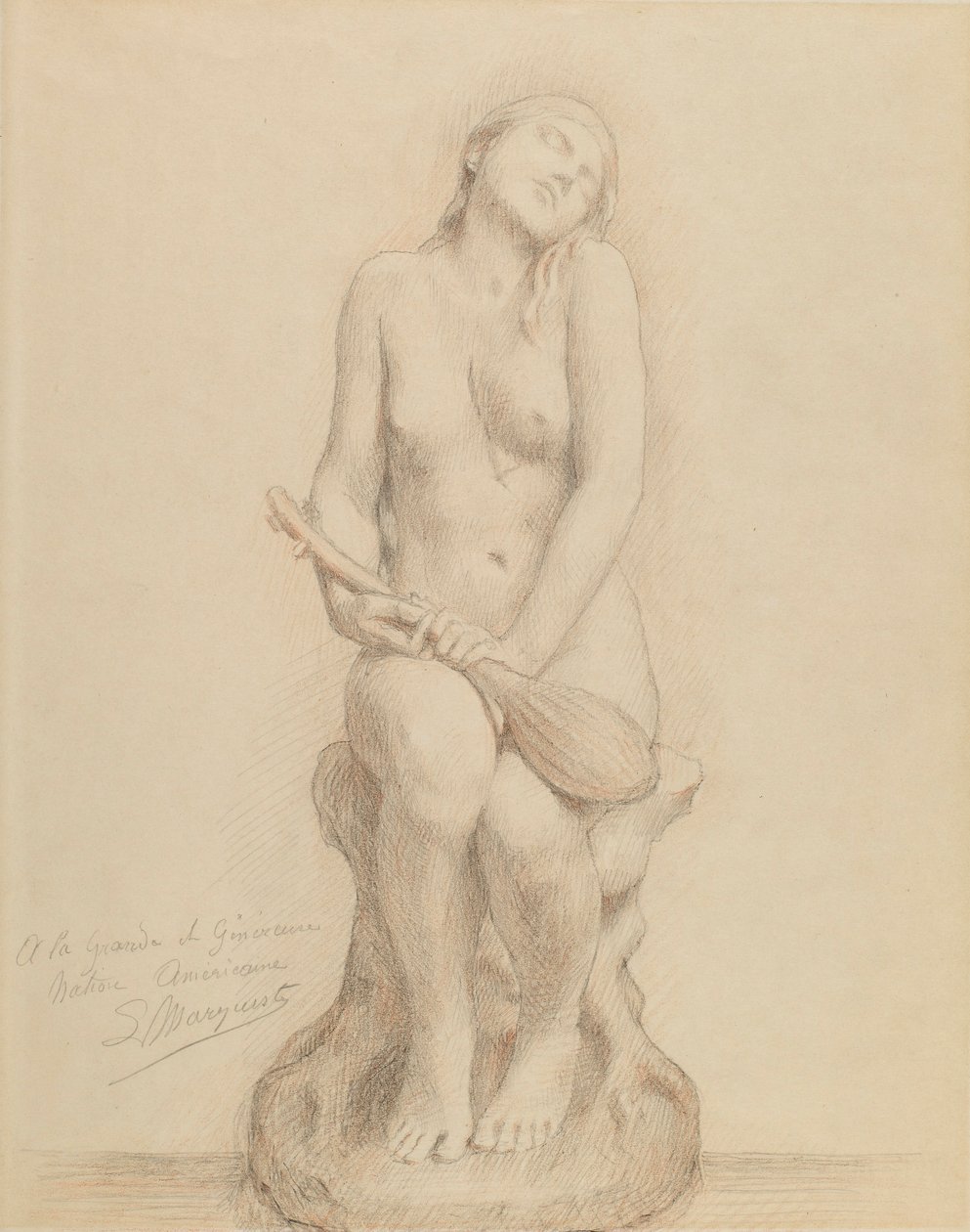 Figura nuda con mandolino da Laurent-Honore Marqueste
