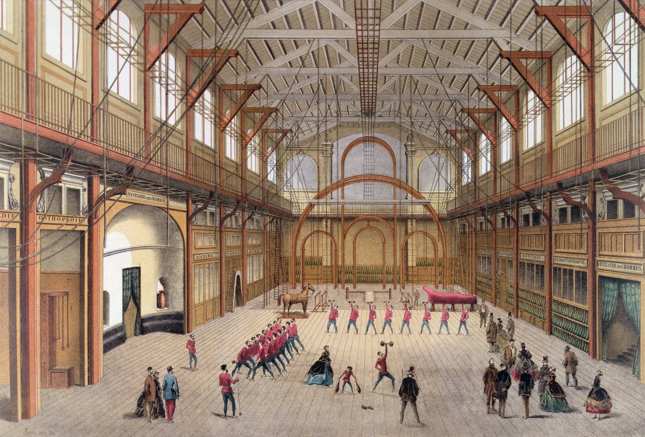 La palestra in rue des Martyrs, Parigi, fondata da Eugene Paz nel 1866 da Laurent Victor Rose