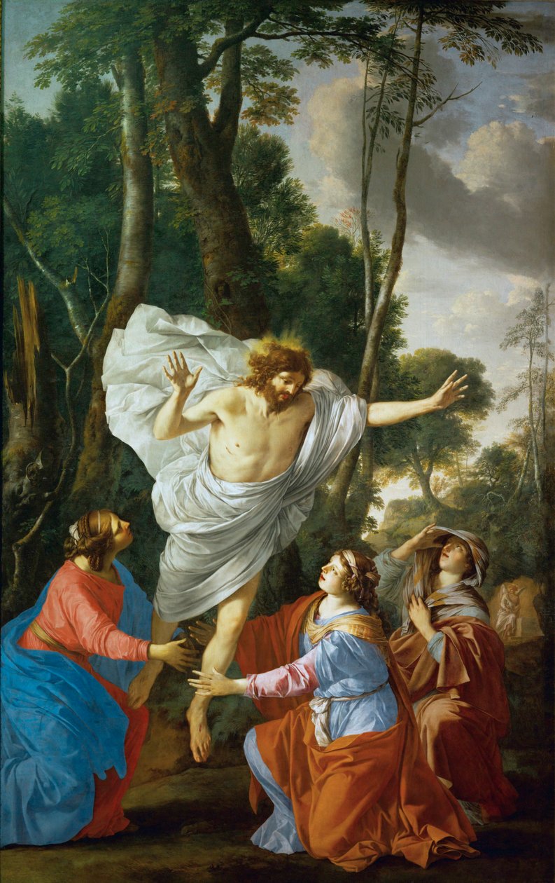 Apparizione di Gesù alle tre Marie - Cristo appare alle tre Marie ... da Laurent de (workshop of) La Hyre