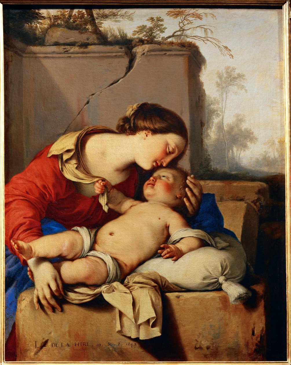 La Vergine e il Bambino - Madonna e bambino ... da Laurent de (workshop of) La Hyre