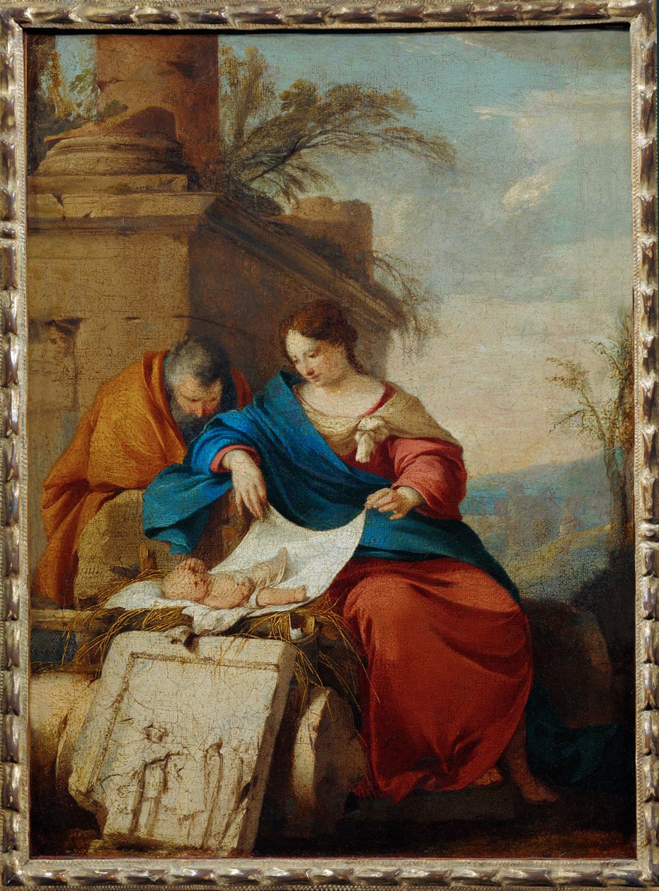 Le repos de la Sainte Famille - Riposo sul volo per ... da Laurent de (workshop of) La Hyre