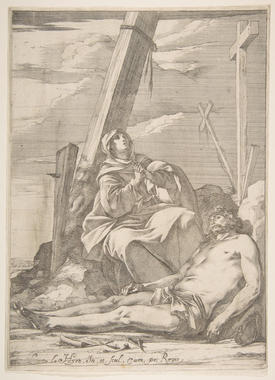 Cristo e la Vergine ai piedi della croce da Laurent de la Hyre