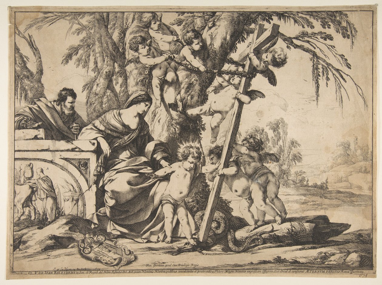 Sacra Famiglia con il Bambino Gesù che calpesta il serpente, 1639 da Laurent de la Hyre